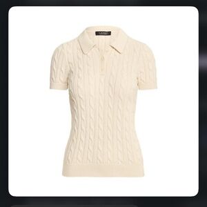 Ralph Lauren Cable Knit Cotton Polo Shirt